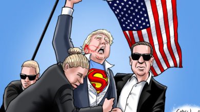 Donald Trump superman after getting shot