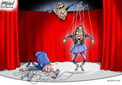 Kamala Harris Barrack Obama puppeteer