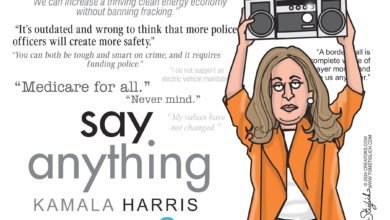 Kamala Harris say anything wishy-washy flip-flopper