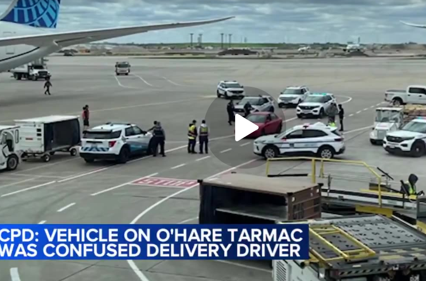 Delivery Driver Takes Wrong Turn, Drives Onto Chicago Airport Tarmac