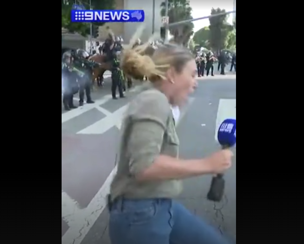NextImg:Reporter Shot With Rubber Bullet Live On Air While Covering Los Angeles ICE Riots | CDN